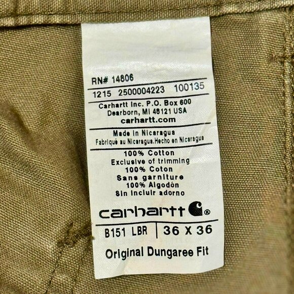 Men's Carhartt Work Pants Canvas - 36x36 - Picture 3 of 3